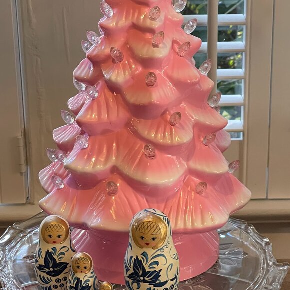 14" Lit Nostalgic --Safe Acrylic! Tree-NEW- Gorgeous Kitch Retro! - Picture 8 of 16